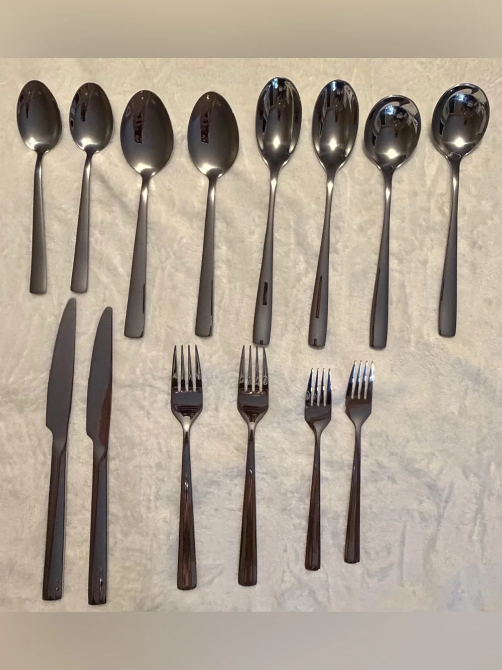 Stainless Steel Flatware Set - 14 Piece Modern Cutlery Set for 2